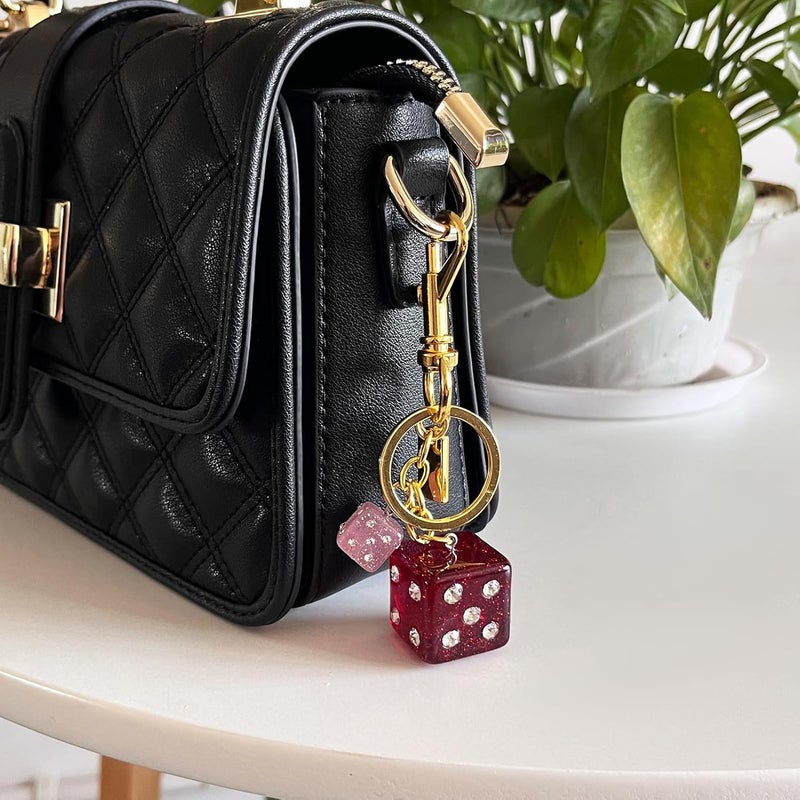 SORGERLY 8 Ball Dice Charm Keychain - Cute Bag Purse Handbag Accessories - Y2K Aesthetic Key Chain for Women Men - Image 1
